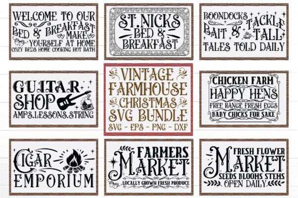 Download Vintage Farmhouse Christmas Svg Bundle - Farmhouse christmas svg Collection