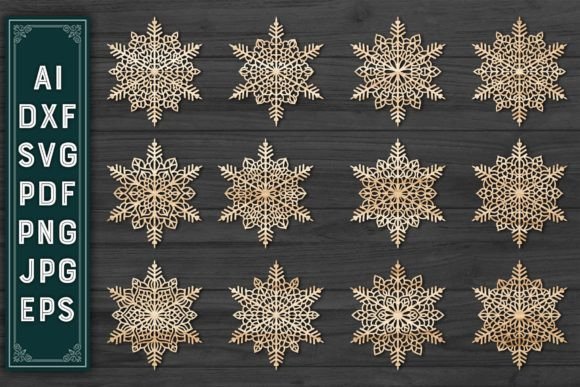 Download Christmas Ornaments Snowflake Bundle 101 - Premium Resources