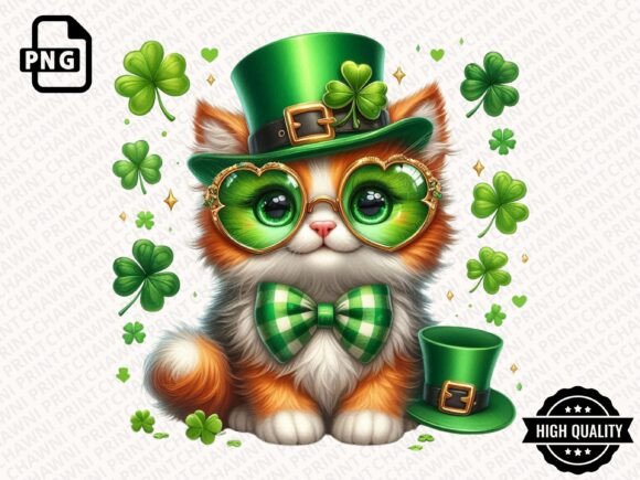 Download Leprechaun Cat St.Patrick's Clipart PNG - Premium Bundle