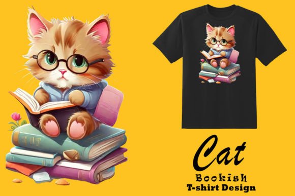Download Festive Feline Lost in Books Clipart - Premium Resources