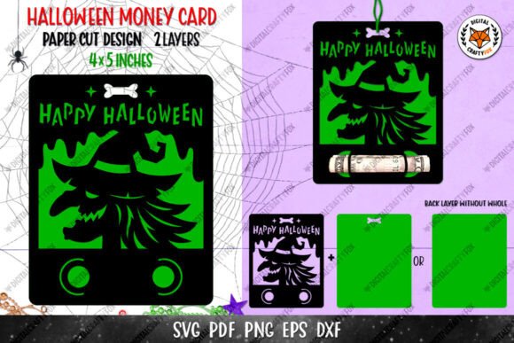 Download Halloween Witch Money Card Holder SVG - Money card holder svg Collection